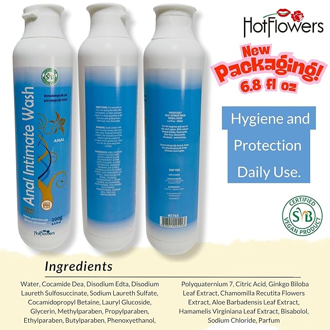HOT FLOWERS Herbal Fresh Unisex Anal Intimate Wash for Personal Care, pH Balanced for Essentials Body Health, Daily Use, Dry Skin, Proctologist Tested (1)