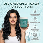 Revive Hair Gummies, Balmbare Revive Gummies for Hair, Promotes Thicker, Fuller, Stronger Hair, with Organic Irish Sea Moss, Pearl Powder Glow, Vitamin C/E, Aloe Vera, 60 Count (2)