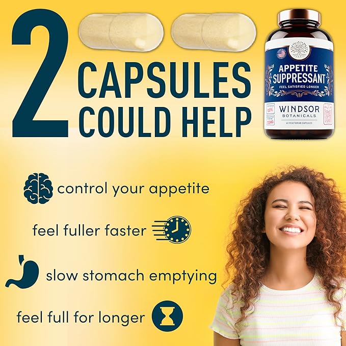 Appetite Suppressant for Weight Loss - Garcinia Cambogia, Glucomannan Appetite Control Supplements and Metabolism Booster for WeightLoss - Lose Weight Fast for Women and Men - 60 Veggie Diet Pills