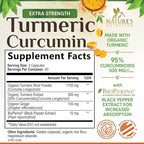 Turmeric Curcumin Supplement 2350mg - 95% Curcuminoids with Organic Turmeric & Ginger, BioPerine Black Pepper for Best Absorption, Nature's Vegan Joint Support, Non-GMO, Bottled in USA - 120 Capsules