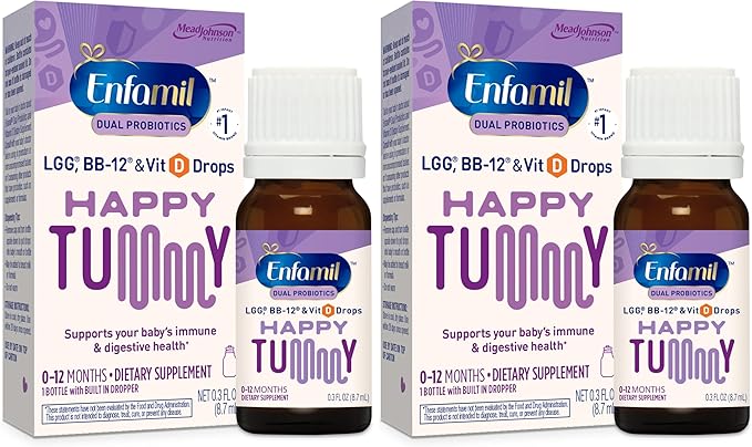 Enfamil Breastfed Infant Probiotics & Vitamin D Dual Probiotics, 8.7mL (Pack of 2)
