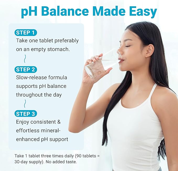 Alkalife pH Balance Tablets, 1 Pack, Alkaline Mineral Support Without the Bottles, Enteric-Coated for Maximum Absorption, Potassium & Sodium Bicarbonate, Immune Support, 90 Tablets (1 Month Supply)