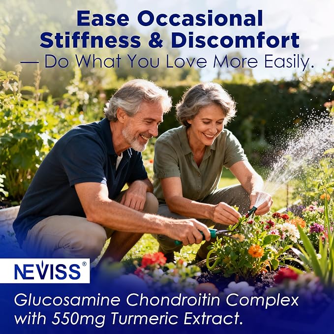 NEVISS Sugar Free Glucosamine Filled Gummies - Glucosamine Supplement Plus Chondroitin, MSM, Turmeric, Boswellia, Hyaluronic Acid, Vitamin D3 & Zinc, 120 Gummies, 60 Servings