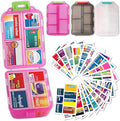 iouwei Large Pill Organizer with Medicine Labels, Travel Daily Pill Container, Mini Medication Organizer, 7-Day Pill Case, Set of 3 (Pink+White+Grey)