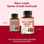Organic Apple Cider Vinegar with Turmeric Curcumin Supplement & Ginger for Digestive Health, Metabolism, Energy & Joint Support – Organic Turmeric & Apple Cider Vinegar Capsules – 120 Vegan Capsules
