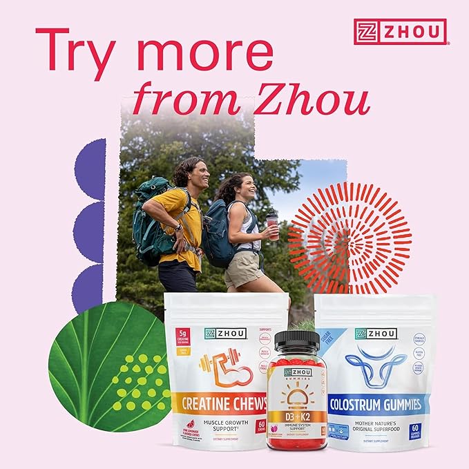 ZHOU Shilajit Gummies - Pure Himalayan Shilajit for Men and Women with Natural Resin Extract, 250 mg Per Serving, Clinically Studied, Gluten Free Formula - Cherry Vanilla Flavor, 60 Chews