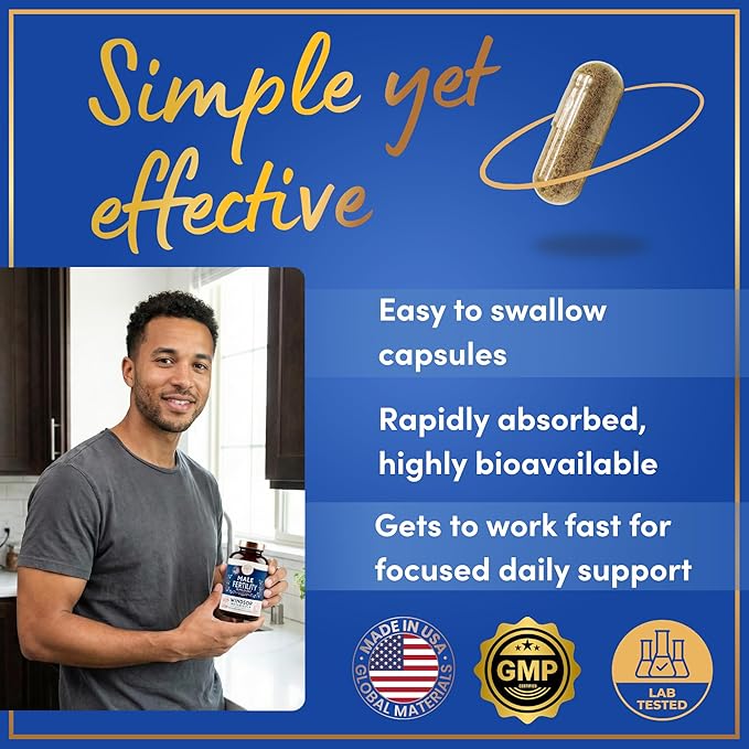 Fertility Supplements for Men Prenatal Vitamins - Zinc, Maca, Ashwagandha, L Arginine Plus Natural Extracts - Conception for Him Male Fertility Support Supplement - 4-Month Supply, 240 Pills