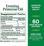 Nature's Bounty Primrose Oil 1000mg, Promotes Women's Health, Herbal Supplement, Gluten Free, Rapid Release,60 Softgels (Pack of 3)