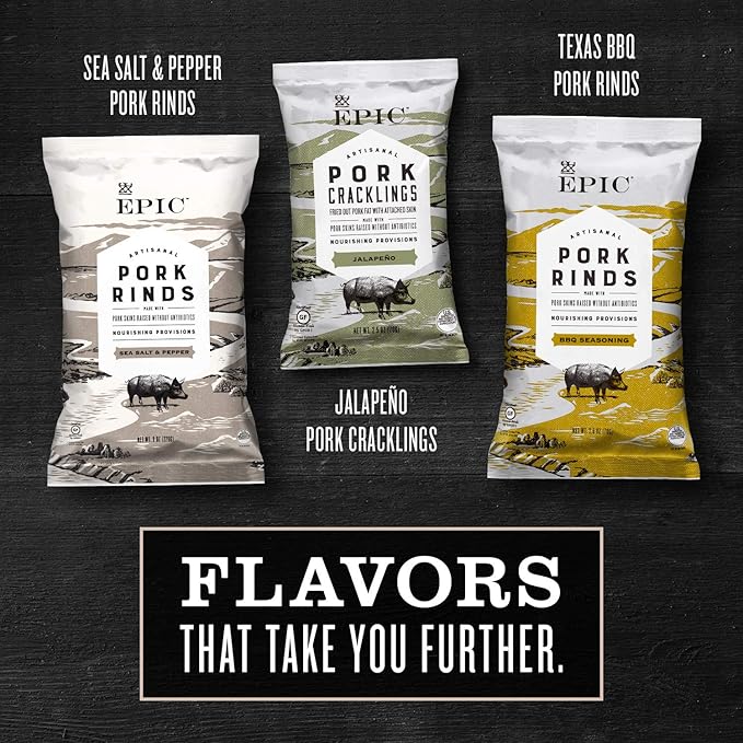 EPIC Maple Bacon Seasoning Artisanal Pork Cracklings, Keto and Paleo Friendly, Protein Snacks, 2.5 oz