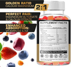 Calcium Magnesium Zinc Supplement Gummies for Kids Toddler & Adults - Enhanced Absorption with Vitamin D3 & K2 - Sugar Free Gluten Free Cal Mag Zinc Vegan Chewable Complex Calcium Gummies