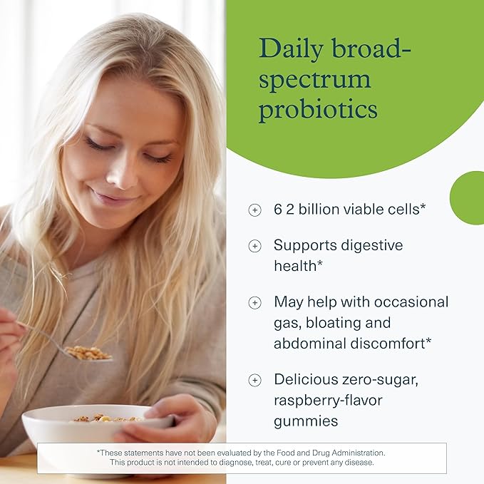 Youtheory Spore Probiotic Gummies - Supplement for Gut Health Support* - with Bacillus coagulans (is-2) - Supports Diarrhea Relief & Regular Bowel Movement* - Sugar Free - 60 Gummies (30-Day Supply)