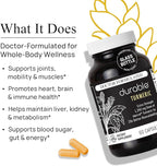 Durable Turmeric - 1250 mg Meriva Curcumin, 29X More Absorption + Boswellia – Joint Comfort, Mobility & Healthy Inflammation – Doctor Formulated, Vegan, Non-GMO, Made in USA (180 Capsules)
