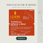 LUXMI Estates Vanilla Spice Chai Loose Leaf Black Tea 100g/3.52oz (50 cups) | Smooth, Flavorful, Robust, Caffeinated