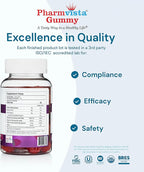 Pharmvista Eye Health Support Gummy - Vitamin A + C + E + Lutein - Gluten Free, Vegan Friendly Supplement - 60 Count