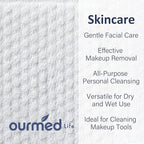 Ourmed Life Face Towels, Disposable Biodegradable Clean Facial Towels for Sensitive Skin, Lint- free Face Cloths for Makeup Remover, Skincare and Women Cleaning, Dry Wipes,80 Count Dot Texture