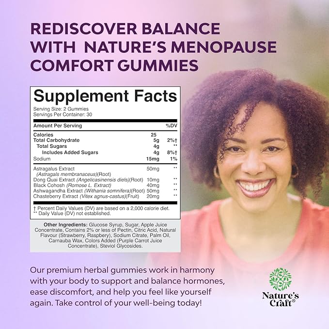 Womens Menopause Gummies with Dong Quai - Menopause Vitamins for Women with Ashwagandha - Holistic Support for Hot Flashes Night Sweats and Mood Swings - Pre & Post Supplements 60 Count - 3 Pack