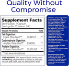 Enzymedica Lypo Gold, High Potency Lipase Digestive Enzymes for Fat Digestion, Supports Occasional Bloating Relief & Digestive Health, Keto-Friendly, Vegan, 240 Capsules