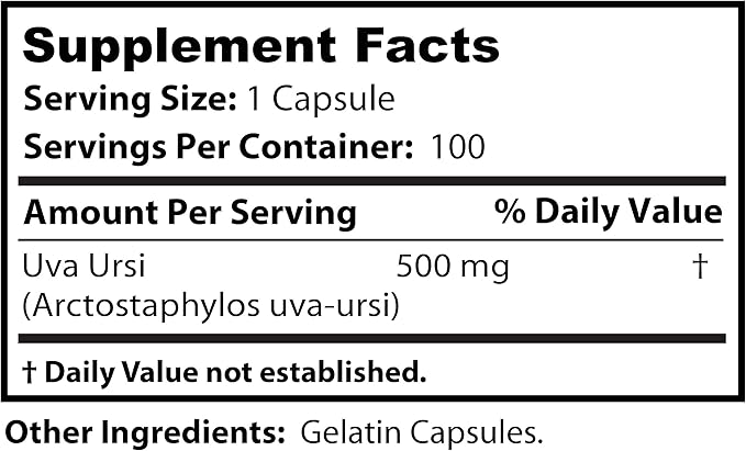 Dr Clark Store Uva Ursi Urinary Tract Support - 500 Mg, 100 Vegan Supplements, Immune Booster