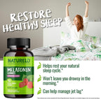 NATURELO Melatonin Gummies – Non-GMO, Gluten-Free, Soy Free - Strawberry Flavor - Gentle Sleep Supplement - 180 Vegetarian Gummies (Pack of 2)