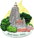 WitnyStore Tiny 3" Mahabodhi Temple Bodh Gaya Bihar India - Miniature Hand Made Resin 3D Asia Landmark Tourist Attractions Decorative Refrigerator Fridge Magnets Collectible Traveler Souvenirs Gifts