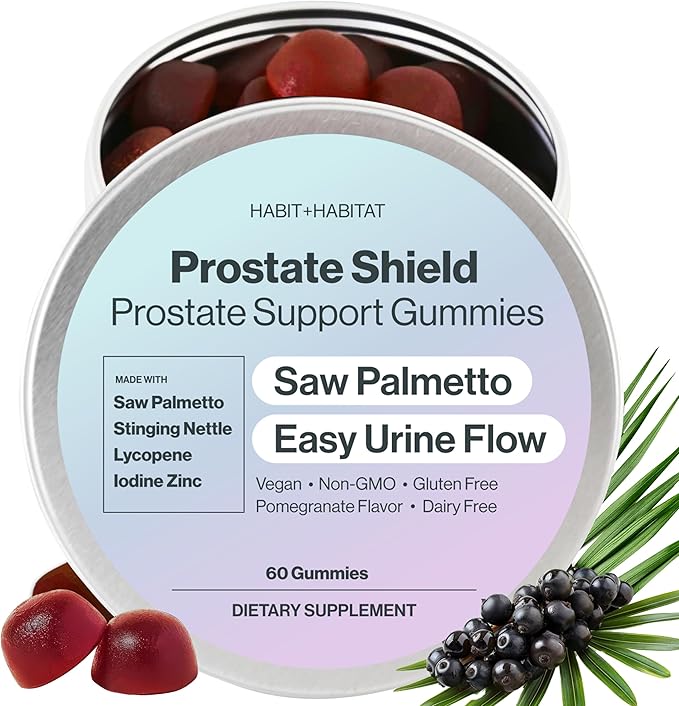 Prostate Health Gummies for Men & Women with Saw Palmetto & Lycopene - Prostate Supplements, Urinary Support, 9-in-1 Formula, Vegan, Gluten-Free, Non-GMO - 60 Gummies, 30 Day Supply