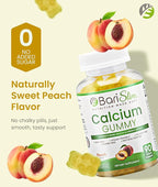 BariSlim Bariatric Calcium Gummies - Specially Formulated Bariatric Vitamins for Patients After Weight Loss Surgery - Supports Energy Levels & Bone Health | Peach (90 Vegan Gummies)
