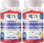 Ashwagandha Gummies & Vitamin D3 Gummy 120 Count - Organic Aswangdha Supplement for Improve Sleep, Stress Relief & Mood Calm(Mixed Berry,Vegan,Plant Based,Gluten-Free & Gelatin Free) Pack of 2