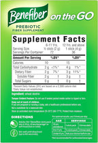 Benefiber On The Go Prebiotic Fiber Supplement Powder for Digestive Health, Daily Fiber Powder, Unflavored Powder Stick Packs - 36 Sticks (Pack of 2)