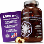 OmniBiotics Organic Evening Primrose Oil for Women – Clinical Strength 1500mg per Capsule, 10% GLA, Cold-Pressed, Non-GMO, Hormone Balance for Women – 120 Vegan Softgel Capsules