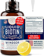 Liquid Biotin for Hair Growth Collagen - Biotin Liquid 10,000mcg Collagen 5,000mcg Extra Strength Liquid - Liquid Collagen and Biotin Drops for Hair Growth - Biotin and Collagen Drops for Women - 2oz