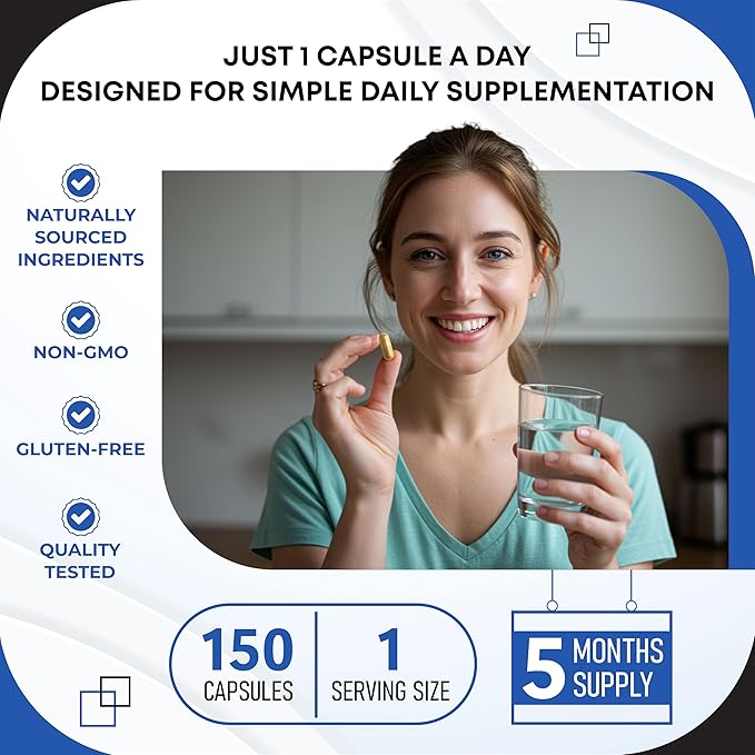 Glucosamine Chondroitin sulfate Methylsulfonylmethane Hyaluronic Acid Turmeric Ginger Vitamin C, D3, Black Pepper -150 Capsules