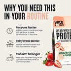 WILD SOCIETY - Clear Protein Powder + Electrolytes - 20g Clear Whey Protein Isolate Drink - Zero Sugar - 0g Lactose - Natural Ingredients - Travel Pack - 10x Singe Serves - Lemon Lime