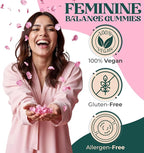 Premium Feminine Balance Gummies - for Women’s Health & Wellness - Immune Support - Vegan, Gluten-Free - Hawaiian Pineapple - 90 Gummies - 45 Servings