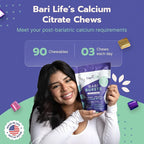 Calcium Citrate Bariatric Calcium Chews with 1000 IU Vitamin D3 - Ideal for Bariatric Patients - BariBurst by Bari Life (Fruit Punch)
