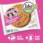 Lenny & Larry's Complete Protein Cookie, [Birthday Cake], Chewy Soft Baked, 16g Plant Protein, Vegan, Non-GMO, High Fiber, [4 Ounce] Cookie (Pack of 12)