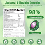 Liposomal L-Theanine 1200mg Gummies,Complex Magnesium GABA,5-HTP,Ashwagandha etc for Calm, Zzz & Relaxation Support for Adults,Children & Elderly,Liposomal Enhance 98% Absorption