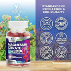 Magnesium Citrate Gummies - Sugar Free - High Absorption & Bioavailability Magnesium Gummy Supplement - Improved Vegan Formula - Supports Bones, Muscles, Calm, & Relaxation - Mag Citrate - 60 Gummies