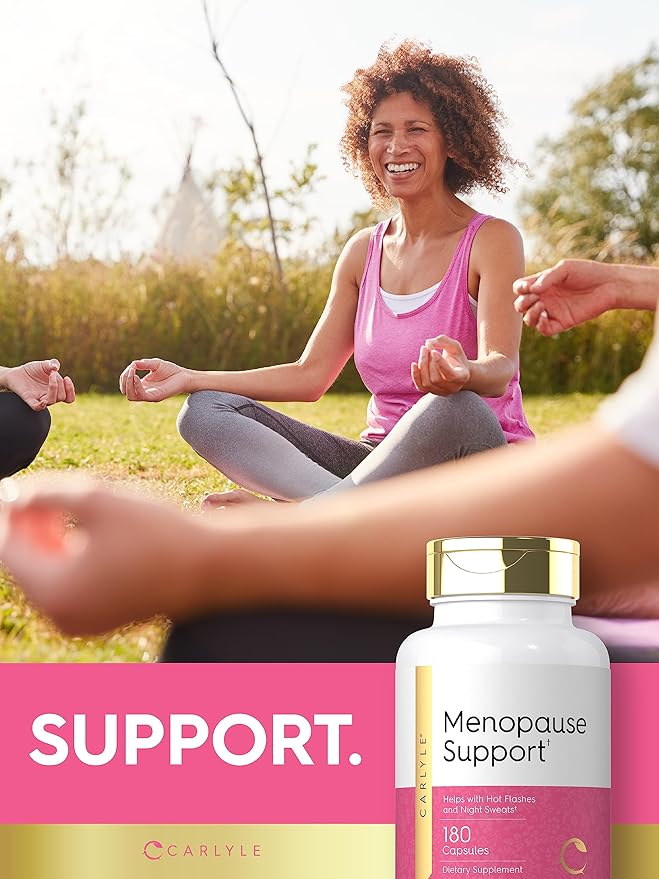 Carlyle Menopause Supplement for Women | 180 Capsules | Helps with Hot Flashes and Night Sweats | Non-GMO, Gluten Free Menopause Support
