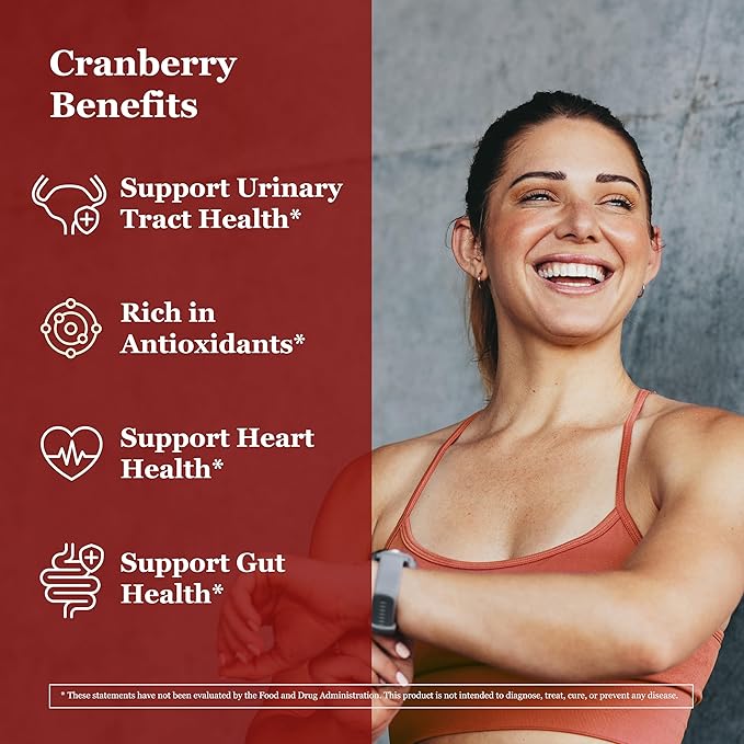 Cranberry Extract Supplement – for Women and Men – Standardized Soluble PACs – Pure, Vegan, Non-GMO, Kosher – 90 Vegan Capsules