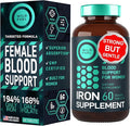 Iron Supplement for Women with Folic Acid - 35 mg Blood Builder Ferrous Sulfate, Folic Acid 400 mcg - Iron Pills for Women with Anemia & Pregnancy Support - 60 Gluten-Free, Vegan Vitamin Tablets