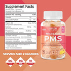 SUKU Vitamins - PMS Gummy Supplement with Chasteberry to Relieve PMS and Menopause Peach Mango Gummies (50 Count)