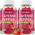 2 Pack Cayenne Pepper Beet Root Gummies, with Beetroot Garlic CoQ10 Hawthorn Berry Grape Seed Extract Olive Leaf Nattokinase Hibiscus Vitamin D Nitric Oxide, Support Overall Wellness, 120 Count