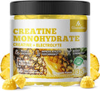 Creatine Monohydrate Gummies (5g) – Pre-Workout Energy & Muscle Growth Support for Men & Women | Pineapple Electrolyte Gummies (135 Count)
