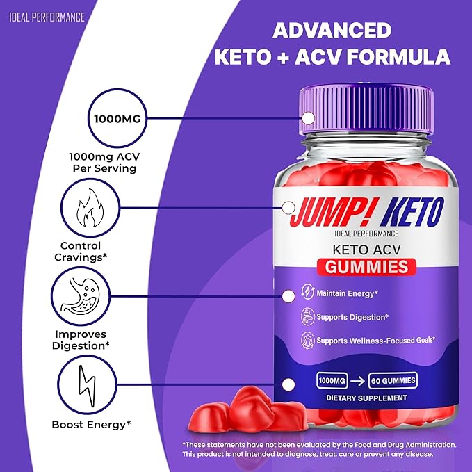 Jump Keto Gummies, Official Jump Keto ACV Supplement Gummies - Maximum Strength, Keto+ ACV Gummys, All Natural Support Formula Keto+ACV, Advanced JumpKeto Formula Reviews (2 Pack)