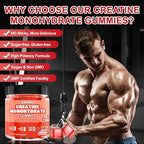 Creatine Monohydrate Gummies 5600mg for Men & Women, 120 CT Chewable Creatine Gummies for Muscle Support, Energy Boost, 5.6g of Creatine Monohydrate per Serving - Sugar Free, Vegan (Cherry Flavor)
