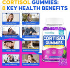 Cortisol Supplement for Women, Cortisol Reducer with Ashwagandha, Myo-Inositol, GABA & Saffron, Stress Relief, Calm, Sleep Support, Hormone Balance & PMS Support, Sugar Free Vegan Gummies, 180 Count