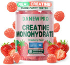 NSF Certified Creatine Gummy 5g - Creatine Monohydrate Gummies for Men & Women, Creatine Monohydrate for Muscle Strength, Muscle Builder, Energy Boost, Pre-Workout Supplement(120 Count)-Strawberry