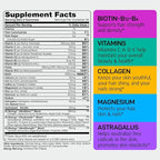 Biotin Gummies for Hair, Skin and Nails - Hair Growth Vitamins for Women & Men - Hair Loss Gummy Supplement with Extra Strength Biotin (Vitamin B7), Collagen, Keratin & DHT Blocker - 60 Chewable Bears