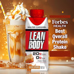 LABRADA NUTRITION - Lean Body RTD Whey Protein Shake, Convenient On-The-Go Meal Replacement Shake for Men & Women, 20 grams of Protein – Zero Sugar, Lactose & Gluten Free, Salted Caramel (Pack of 16)