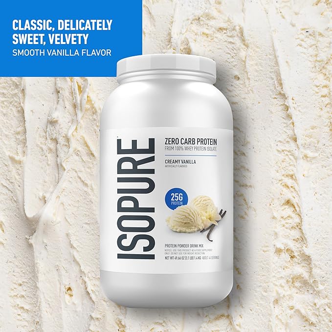 Isopure Zero Carb 100% Pure Whey Isolate Vanilla Protein Powder 3 Lbs + 1 Bottle of Clear Protein Water with Electrolytes, 15g Whey Protein Isolate, Zero Sugar, Mixed Berry, 20 fl oz Bottle